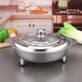Stainless Steel and Glass Round Buffet Container Serving Trays with Lid