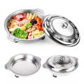 Stainless Steel and Glass Round Buffet Container Serving Trays with Lid
