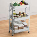 Kitchen Movable Folding Multi-Layer Storage and Serving Cart