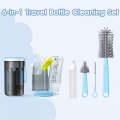 Travel Baby Bottle Cleaner Kit - Multifunctional Portable Travel Infant Silicone Bottle Brush Set