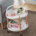 Kitchen Serving Cart Trolley - Two Layer Mobile Plastic Kitchen Serving Cart Trolley