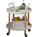 Kitchen Serving Cart Trolley - Two Layer Mobile Plastic Kitchen Serving Cart Trolley