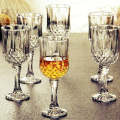 White Wine Glass Set - 6 Piece Clear White Goblet Wine Glass Set
