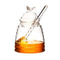 Glass Honey Jar - Clear Borosilicate Glass Honey Jar with Dipper and Dustproof Lid