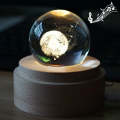 3D Word Engraving Crystal Ball Music Box Electronic Swivel Musical Birthday Gift Home Decor with ...