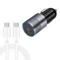 Dual PD 3.0 40W Type-C Car charger with 1m Type-C to Type-C Data Cable