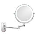 8 Inch Wall-Mounted Double-Sided Makeup Mirror LED Three-Tone Light Bathroom Mirror