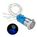 2 PCS 19mm Car Modified Metal Waterproof Button Flat Switch With Light, Color: