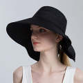 8112 Ladies Sunshade Large Brim Ponytail Bucket Hat