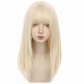 Women Long Hair Natural Full Head Cover Milk Tea Color Wig