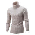 High-Collar Long-Sleeved Men Sweater Casual Thread Knit Clothes