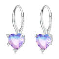 Sterling Silver S925 White Gold Plated Zirconia Illusion Heart Earrings