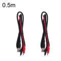 2pcs BNC To 2 x Crocodile Clips Double Head Coaxial Cable Video Cable, Length: