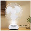 12" Rechargeable Oscillating 2 Speed Solar Powered Fan with USB Port OP-051