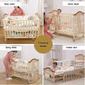 Wooden Baby Cot With Cot Bumper Mat bwbc