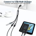 USB A + C To 3AF Y Splitter Data Extension Adapter Cable Q-HD719