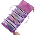 4-Removable Mesh Multi-Functional Cosmetic Travel Storage Bags F52-8-1459 PURPLE