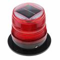 Solar Magnetic LED Strobe Warning Safety Flashing Light-RED