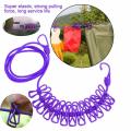 180cm Adjustable Clothesline Washing Line With 12 Clips F49-8-1069 Purple