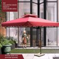 2.5m Square Shapped Outdoor Garden Patio SunShade Umbrella HS-9 RED