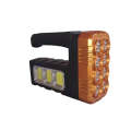 Lantern with 8 front LEDs and 3 side COB LEDs, Solar and USB Charging 7702-B