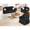 3Pcs Elastic Stretchable Universal Couch Cover BLACK