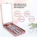 Portable Mini LED Makeup Mirror Cosmetics Brushes Storage Box F49-8-925
