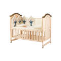 Wooden Baby Cot With Cot Bumper Mat bwbc