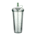520ml Double-Walled Straw Cup YL-96 GREEN