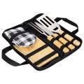 5 Piece Stainless Steel BBQ Utensils With Bamboo Handle TI-82