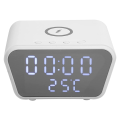 White Multi-Function Plastic Battery Powered Fast Charger And Clock - AY-21 WHITE