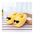 Yellow with Glasses Soft Plush Emoji Slippers