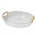 26.5" 25.5" 5.8" CM Round Transparent Serving Tray- YL-467