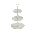 3-Tier Sturdy Acrylic Cupcake Stand with Gold Lining 723492