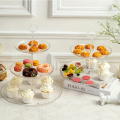 3-Tier Sturdy Acrylic Cupcake Stand with Gold Lining 723492