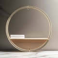 35cm Gold Circle Frame With Wall Shelf IKB203WS-G