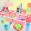 19 Pieces Kids Electric Dishwasher With Circulating Outflow Water YG-270