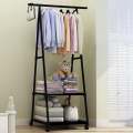 2-Layer Shelf Hanging Clothes Rack With Wheels RA-8