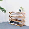 4-Tier Foldable Wooden Shoe Storage Organizer Rack