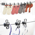 180cm Adjustable Clothesline Washing Line With 12 Clips F49-8-1069 BLACK