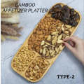 1 Large Compartment And 2 Side Compartments Bamboo Appetizer Platter JC-118