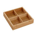 22.5cm 4 compartment Food Serving Bamboo Tray JC-136