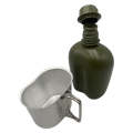 1L Water Bottle with Stainless Steel Cup and Cover Bag For Outdoor JY-11 GREEEN
