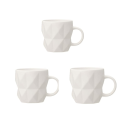 3-Piece 600ml Diamond White Fine Ceramic Coffee Mug Set
