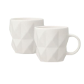 3-Piece 600ml Diamond White Fine Ceramic Coffee Mug Set