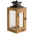 32cm Decorative Wood Candle Lantern With Handle WIL20U1