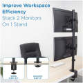 13'' to 27'' Adjustable Two LCD LED Monitor Screen Desk Arm Stand XF0670