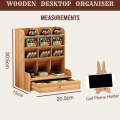 Multi-Function Wooden Desktop Organiser