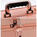 Glamorous Lockable Cosmetic Makeup Case PINK AND ROSE GOLD