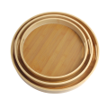 3-Piece Multi-Use Round Bamboo Serving Trays With Handles JC-154